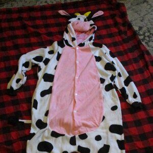 Spooktacular Creations Unisex Adult Pajama Plush Jumpsuit One Piece Cow Animal